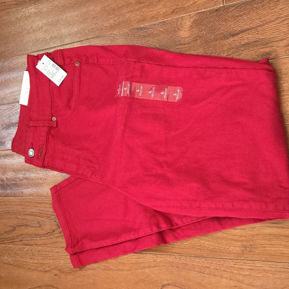 Red Maurices Jeggings size L Large NWT  Denim Flex High Rise